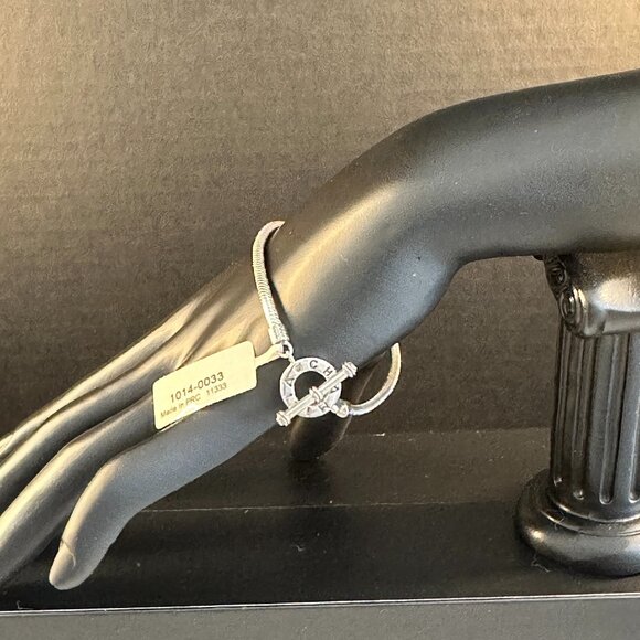 ✨ Chamilia Sterling Silver Toggle Bracelet – 7.9” – Retired Style! ✨ - Picture 1 of 3